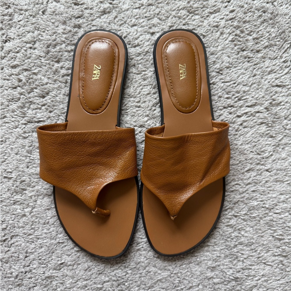 Zara Women's Tan Leather Sandals